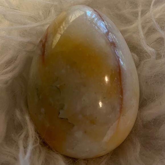 Polished Bone Marble Stone Decorative Egg - Picture 1 of 1
